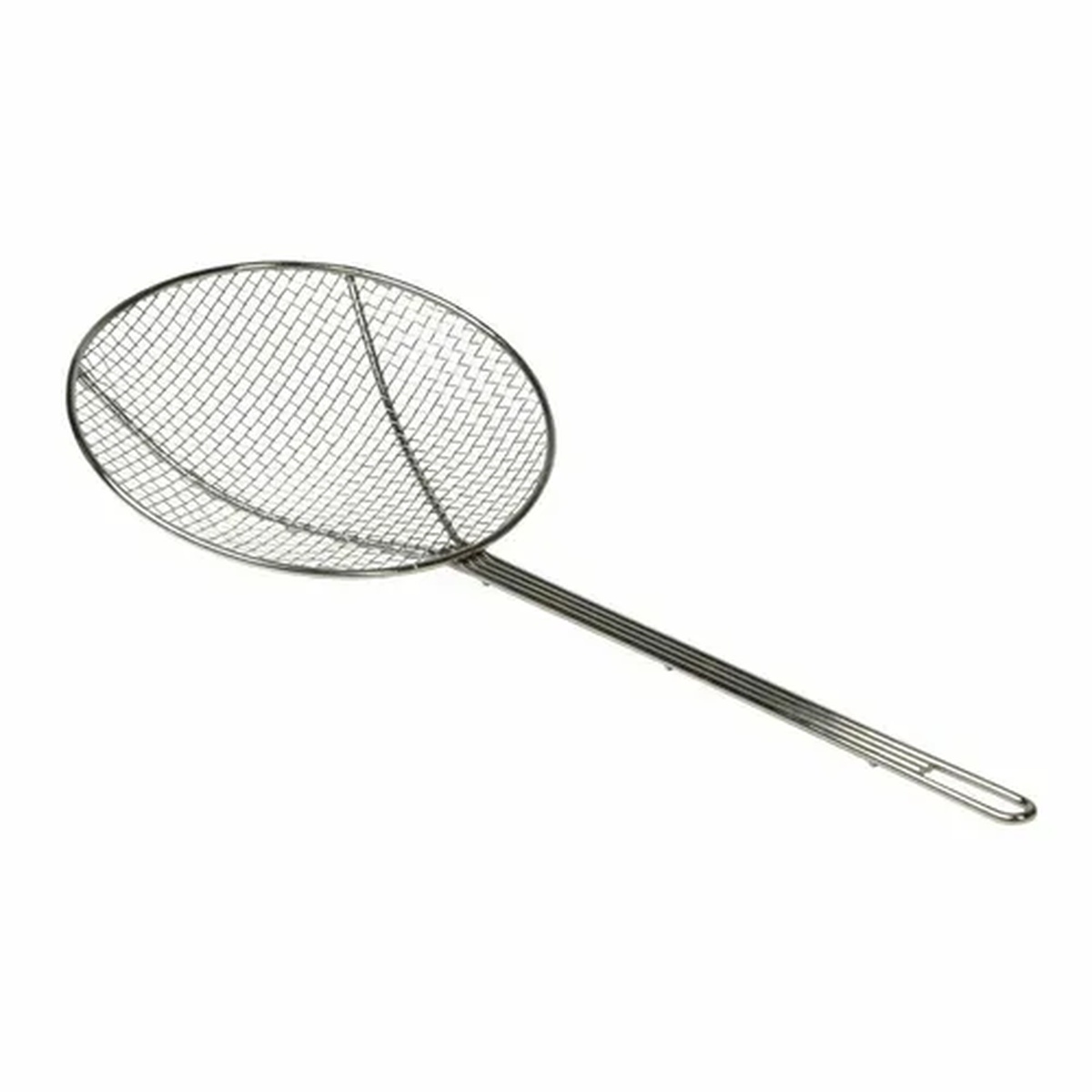 Libertyware SKM9W 9-inch round medium mesh chrome plated steel skimmer with long handle