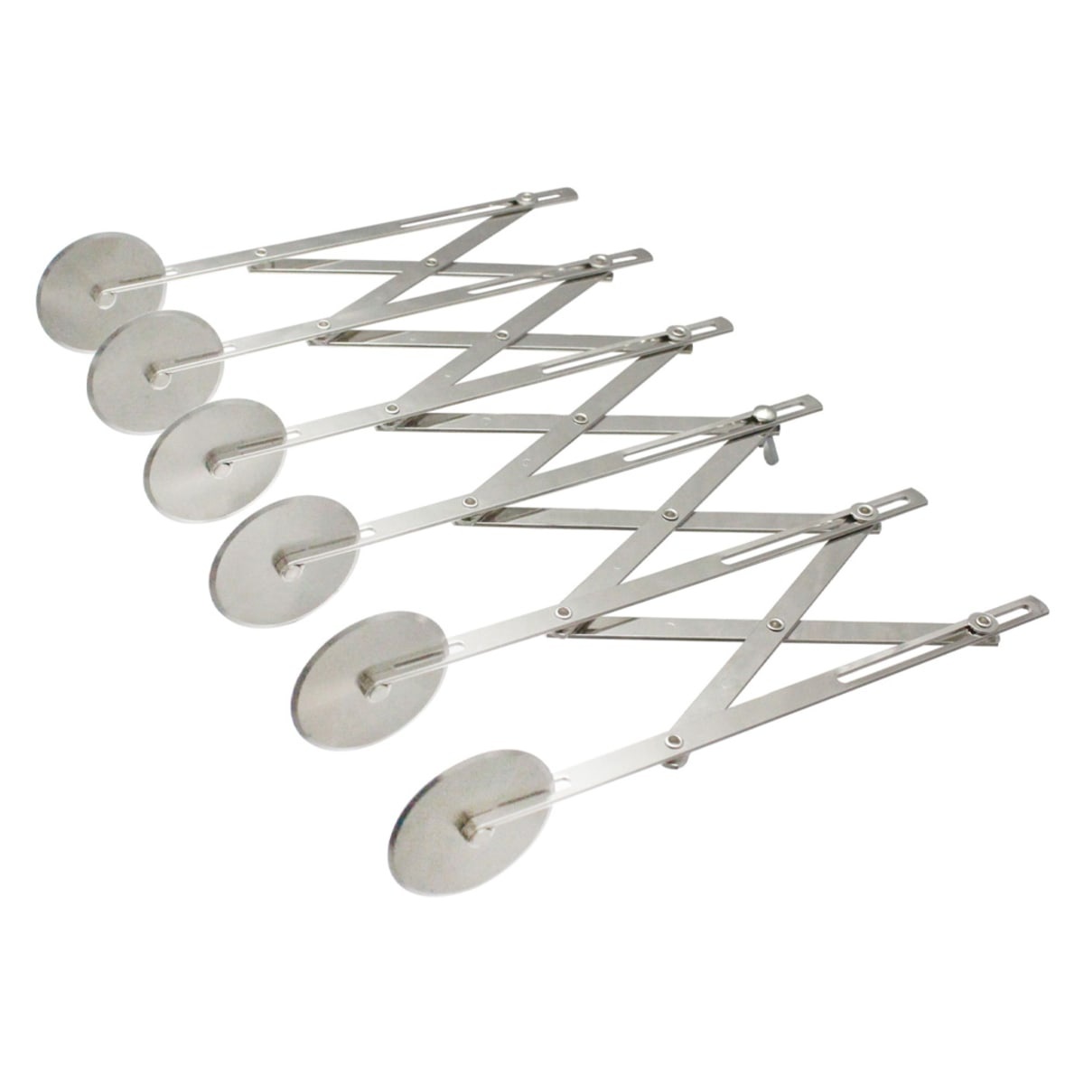 Thunder Group SLADD06 six-wheel adjustable dough divider shown fully expanded on a white background
