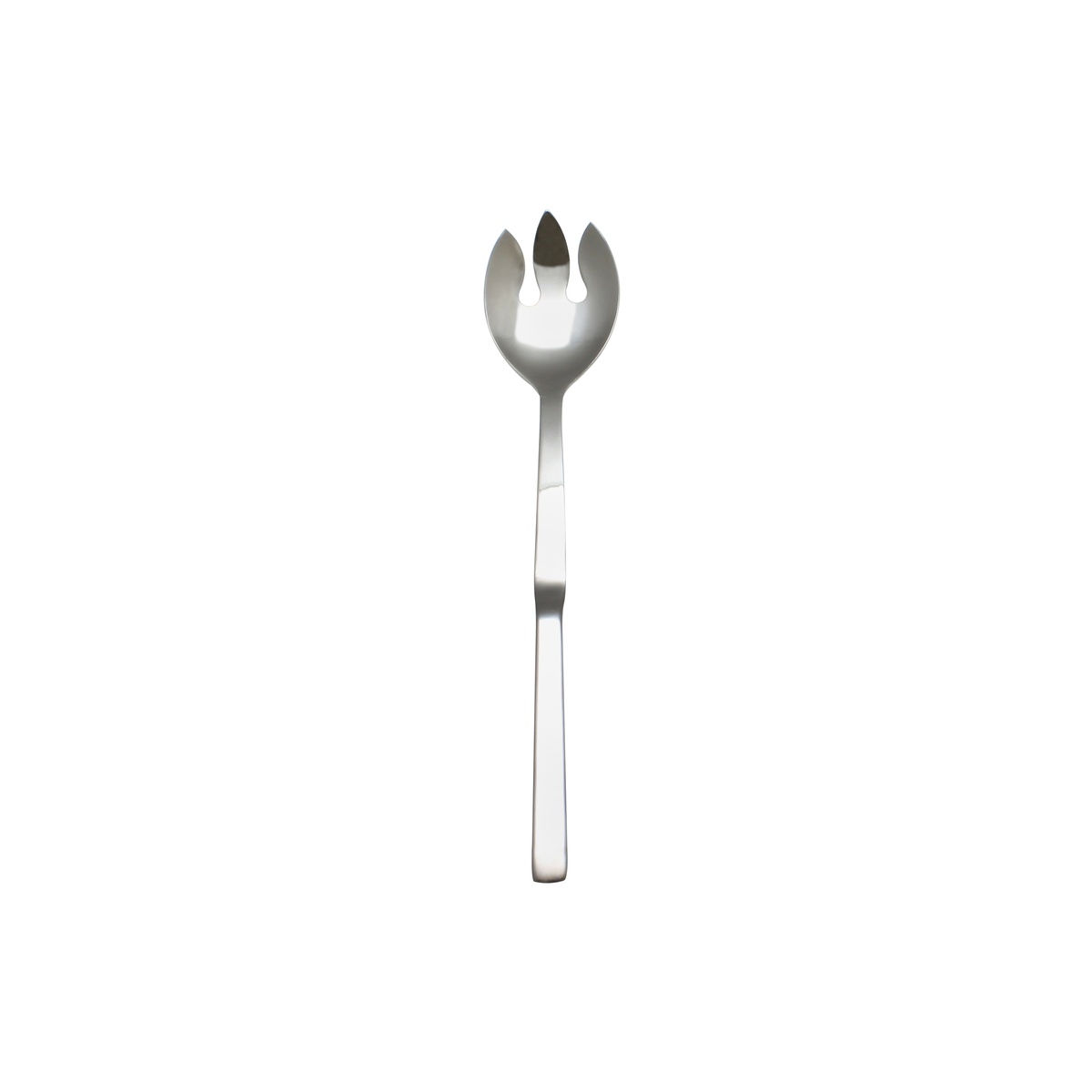 Thunder Group SLBF003 stainless steel notched serving spoon with finger-grip handle, shown on white background