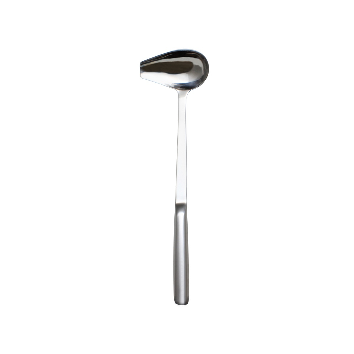 Thunder Group SLBF006 1 oz stainless steel spout ladle with mirror-polished bowl and thick handle