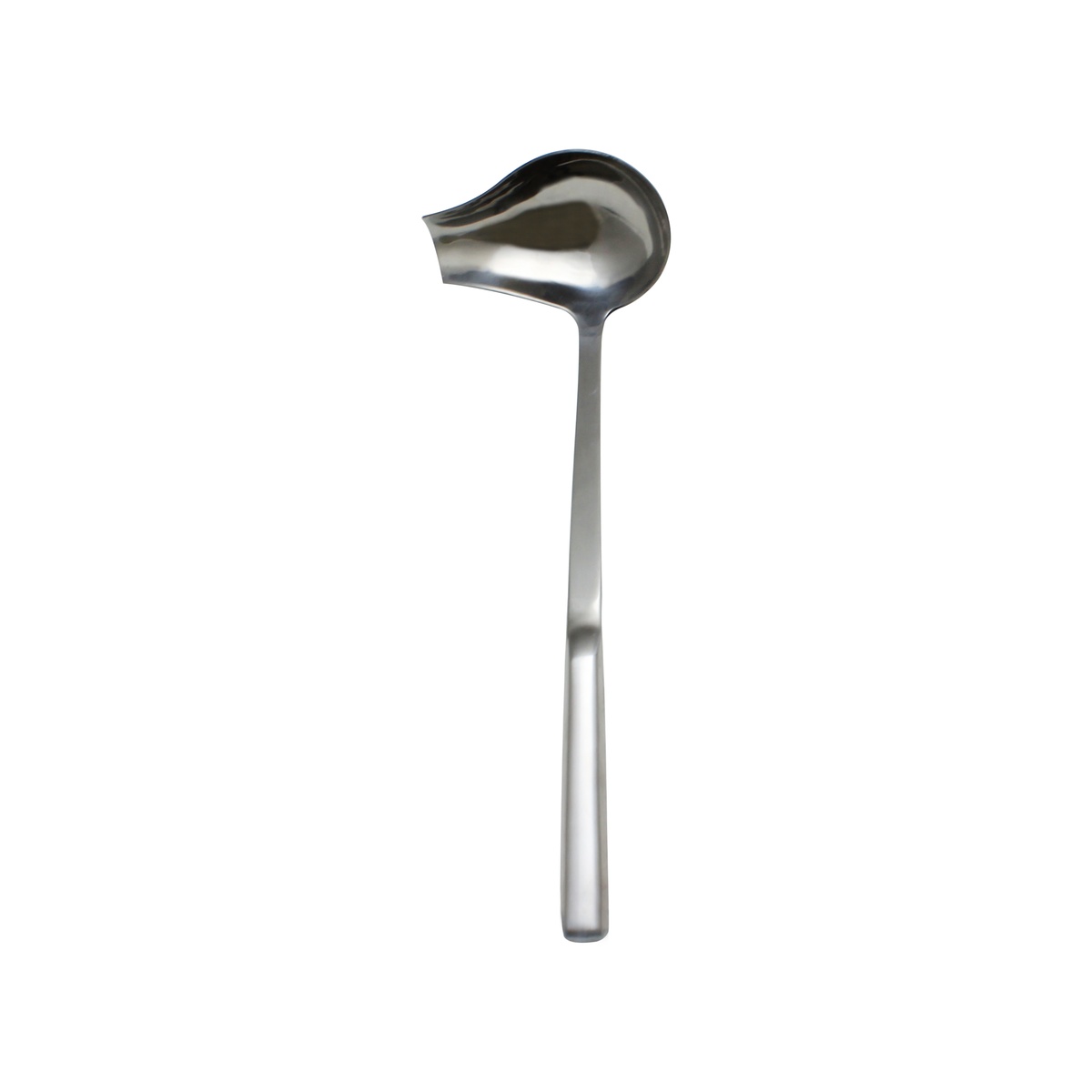 Thunder Group SLBF007 2 oz stainless steel spout ladle with finger-grip handle and mirror finish