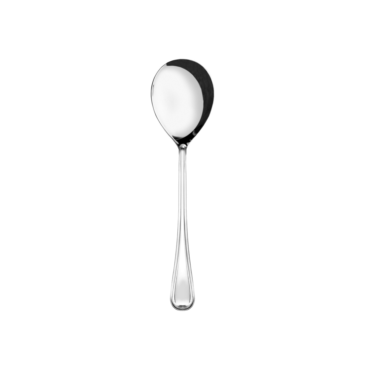 Thunder Group SLBF105 9-3/4 inch solid Luxor serving spoon in mirror-polished 18/8 stainless steel with a wide bowl and thick handle