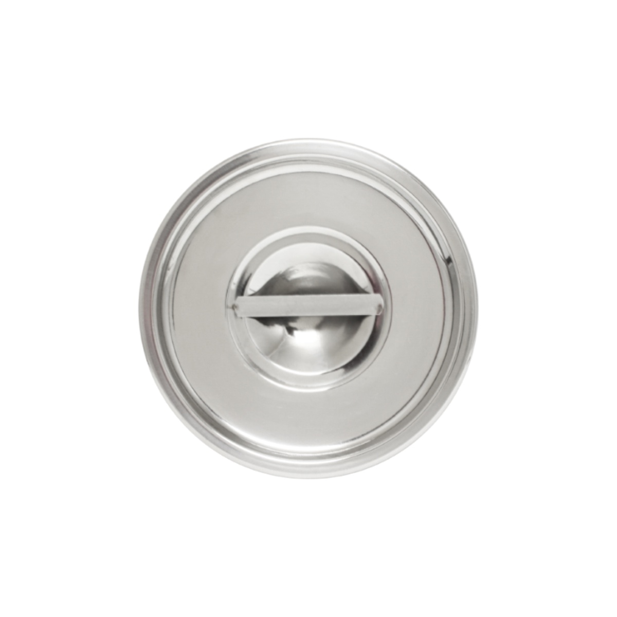 Thunder Group SLBM009 round stainless steel bain marie pot cover with center handle, top view on white background