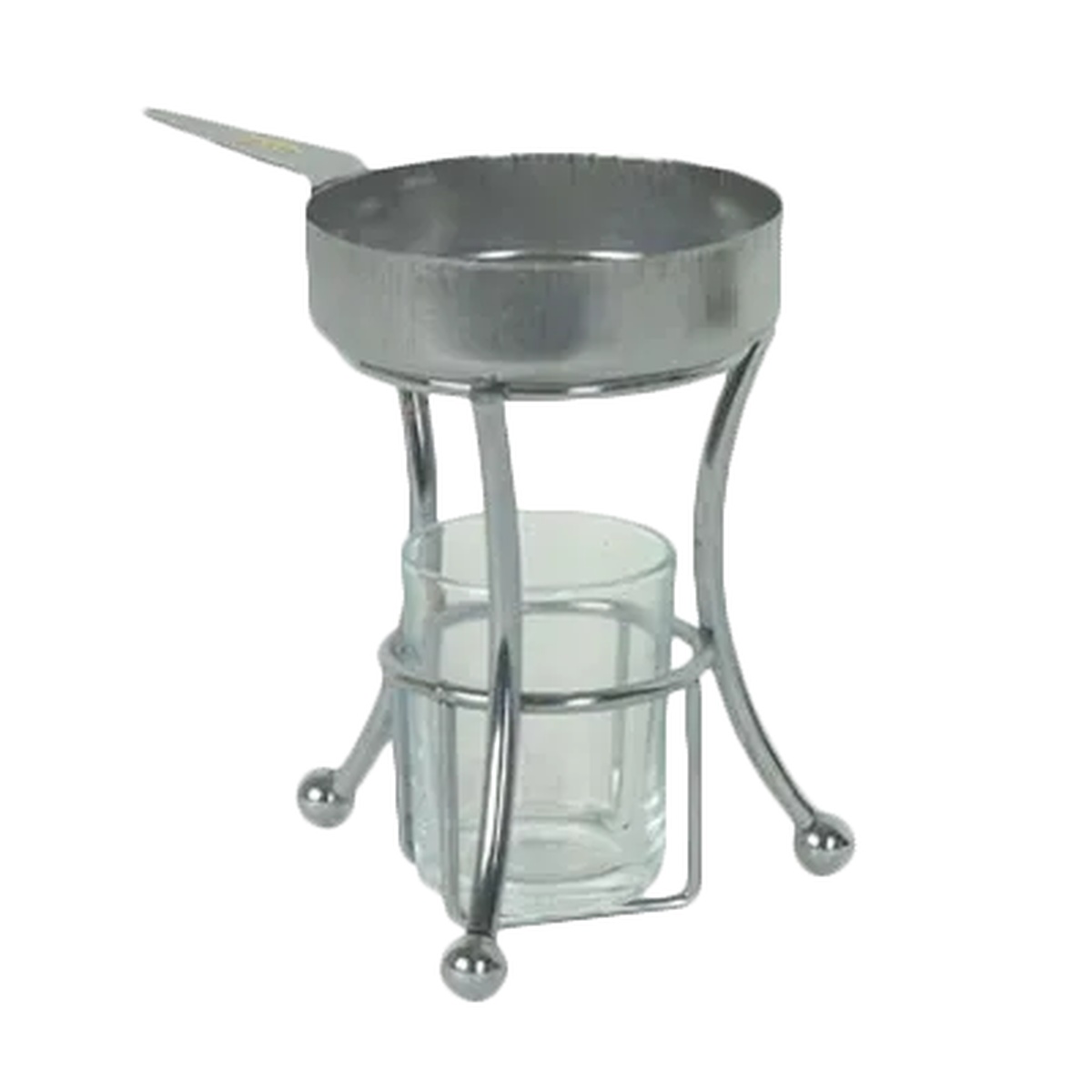 Thunder Group SLBW004 3-piece stainless steel butter melter set with base, pan, and glass holder