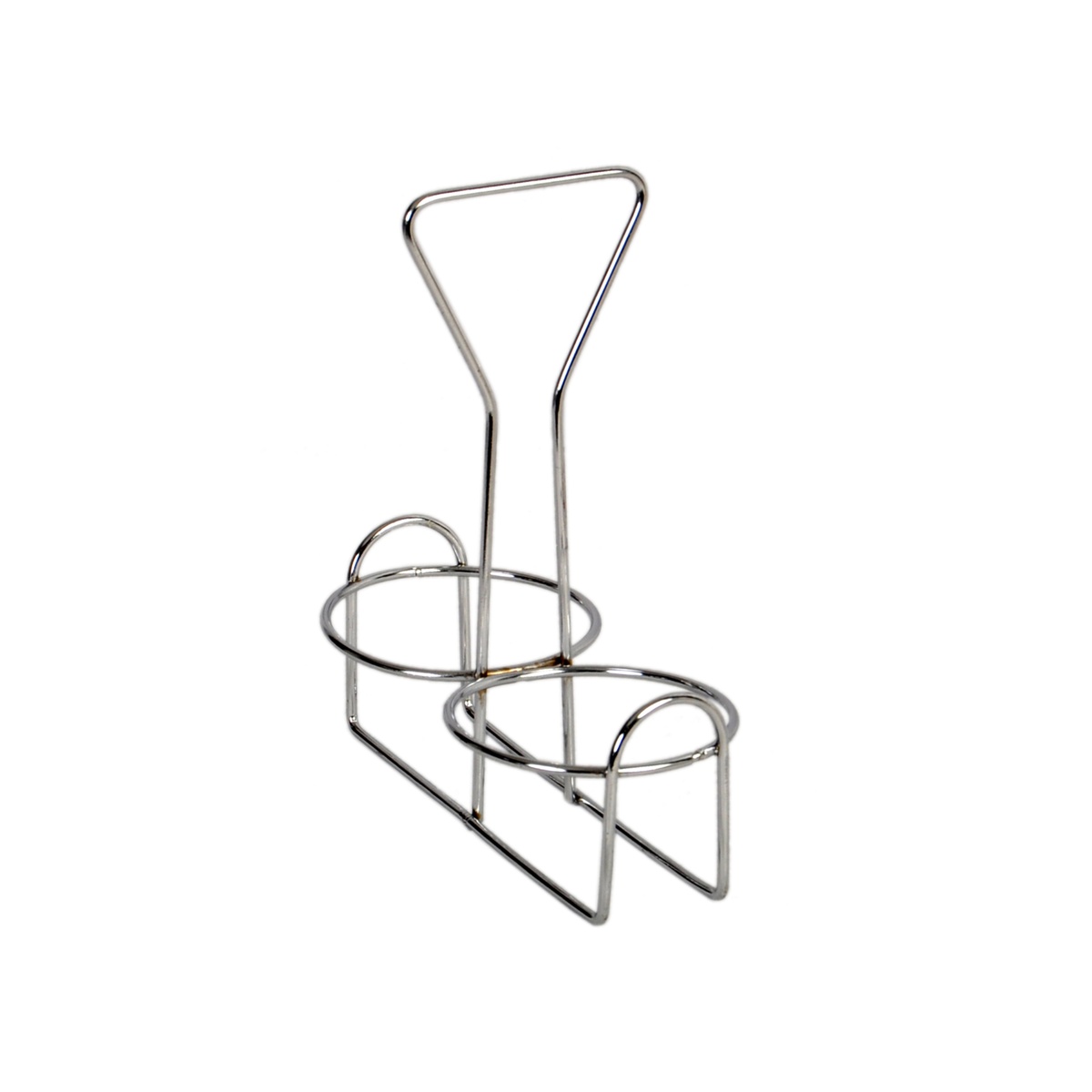 Thunder Group SLCJH002 two-hole iron plated condiment jar holder with open wire frame and carry handle