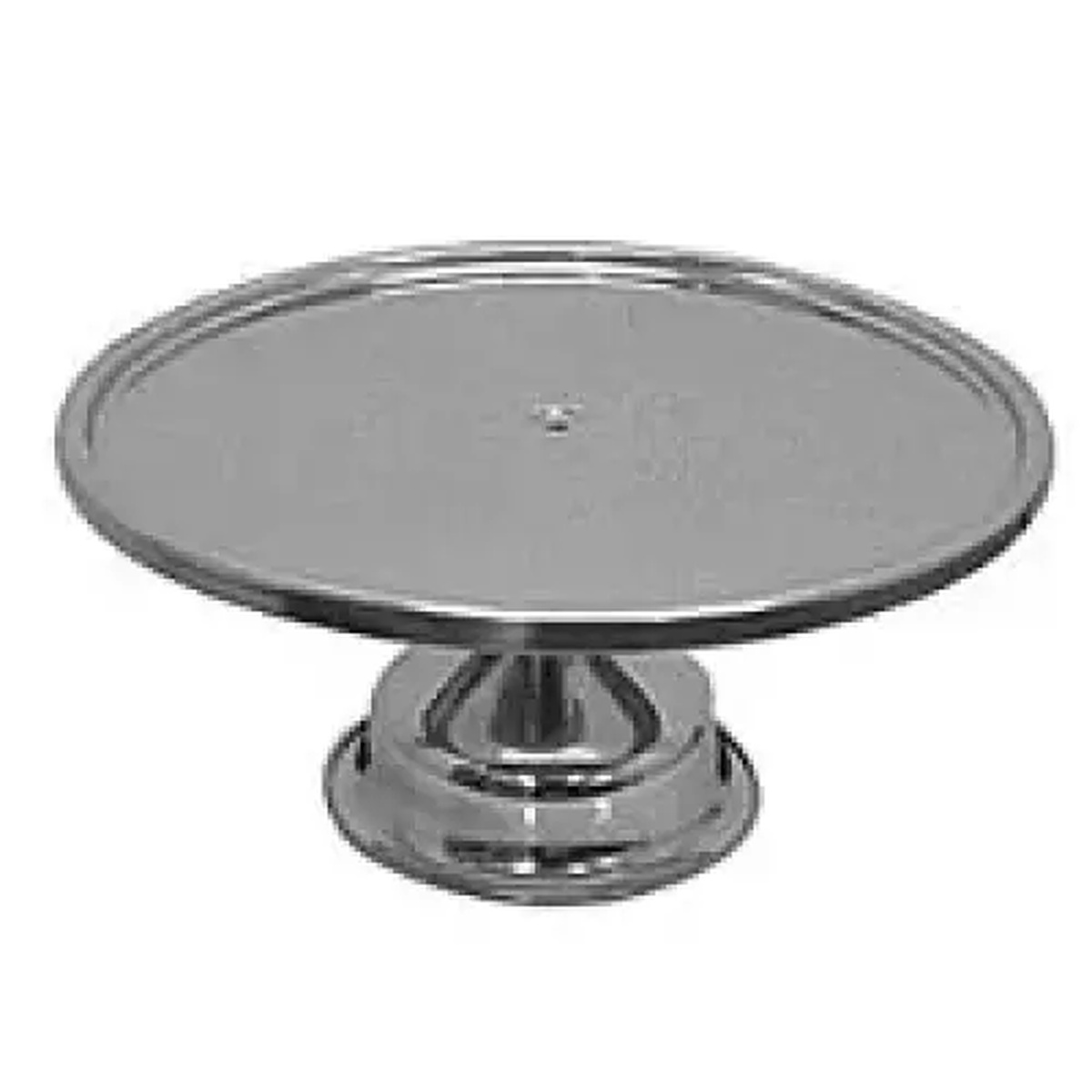 Thunder Group SLCS001 stainless steel cake stand with mirror finish and footed pedestal base