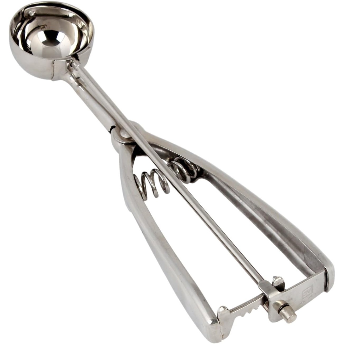 Thunder Group SLDA060 stainless steel #60 disher with ambidextrous twin-grip handle and spring release mechanism
