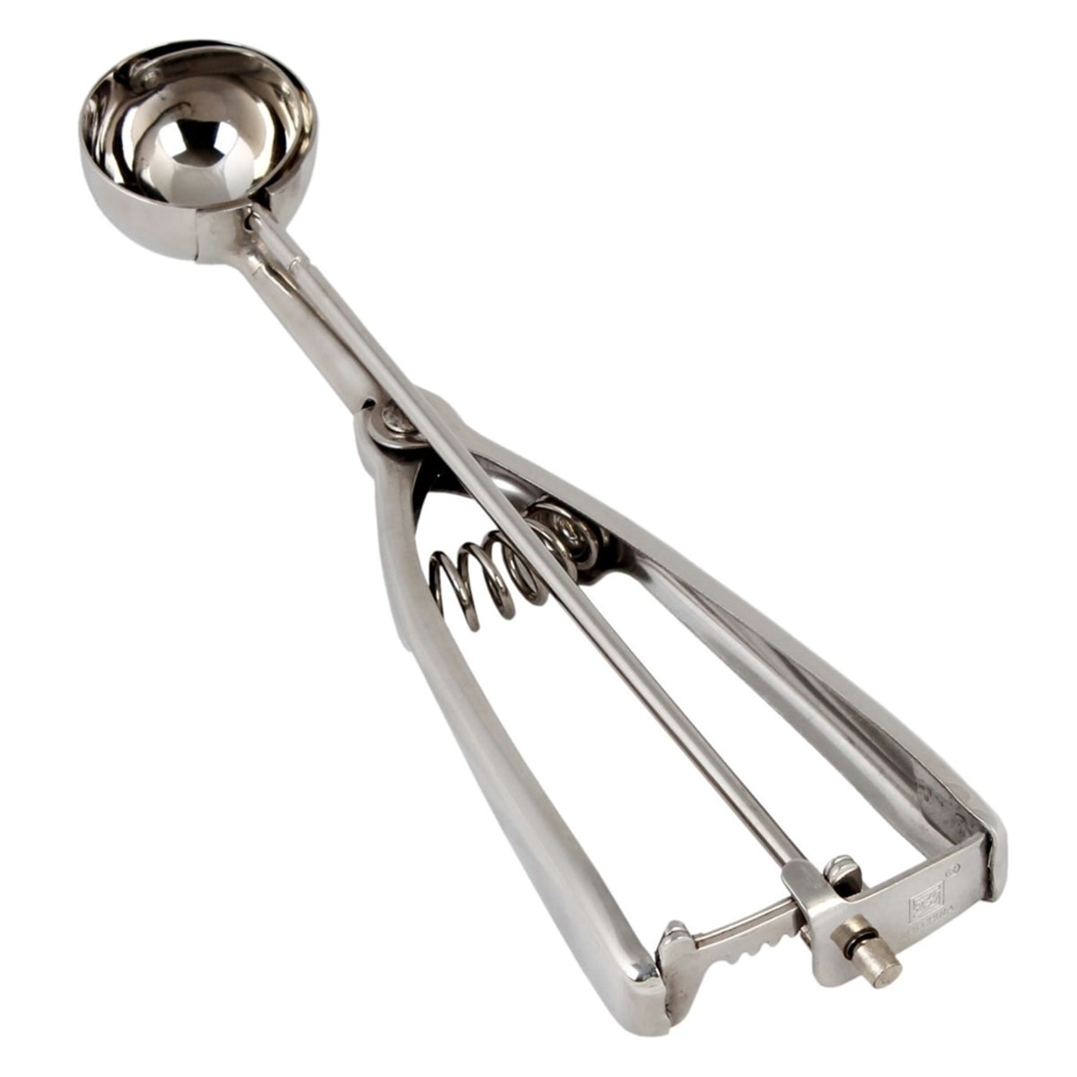 Thunder Group SLDA070 stainless steel #70 squeeze disher with round bowl and twin grip spring-release handle