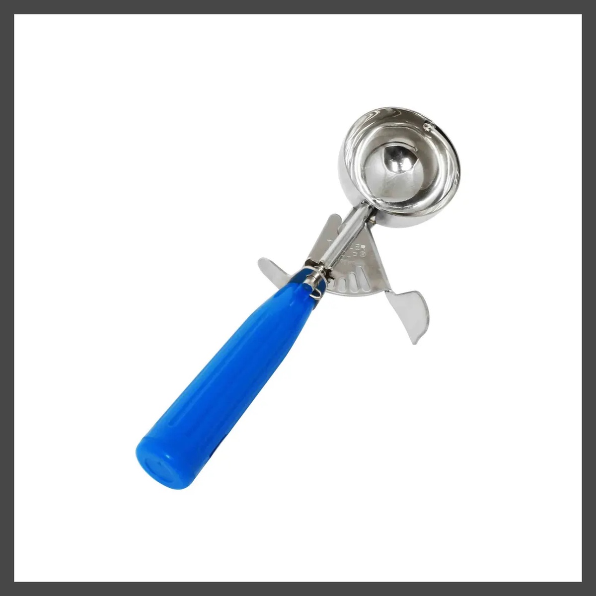 Thunder Group SLDS016 #16 disher with blue plastic handle and stainless steel round bowl