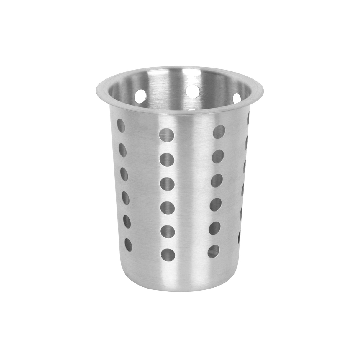 Thunder Group SLFC001 stainless steel perforated flatware cylinder with rimmed lip