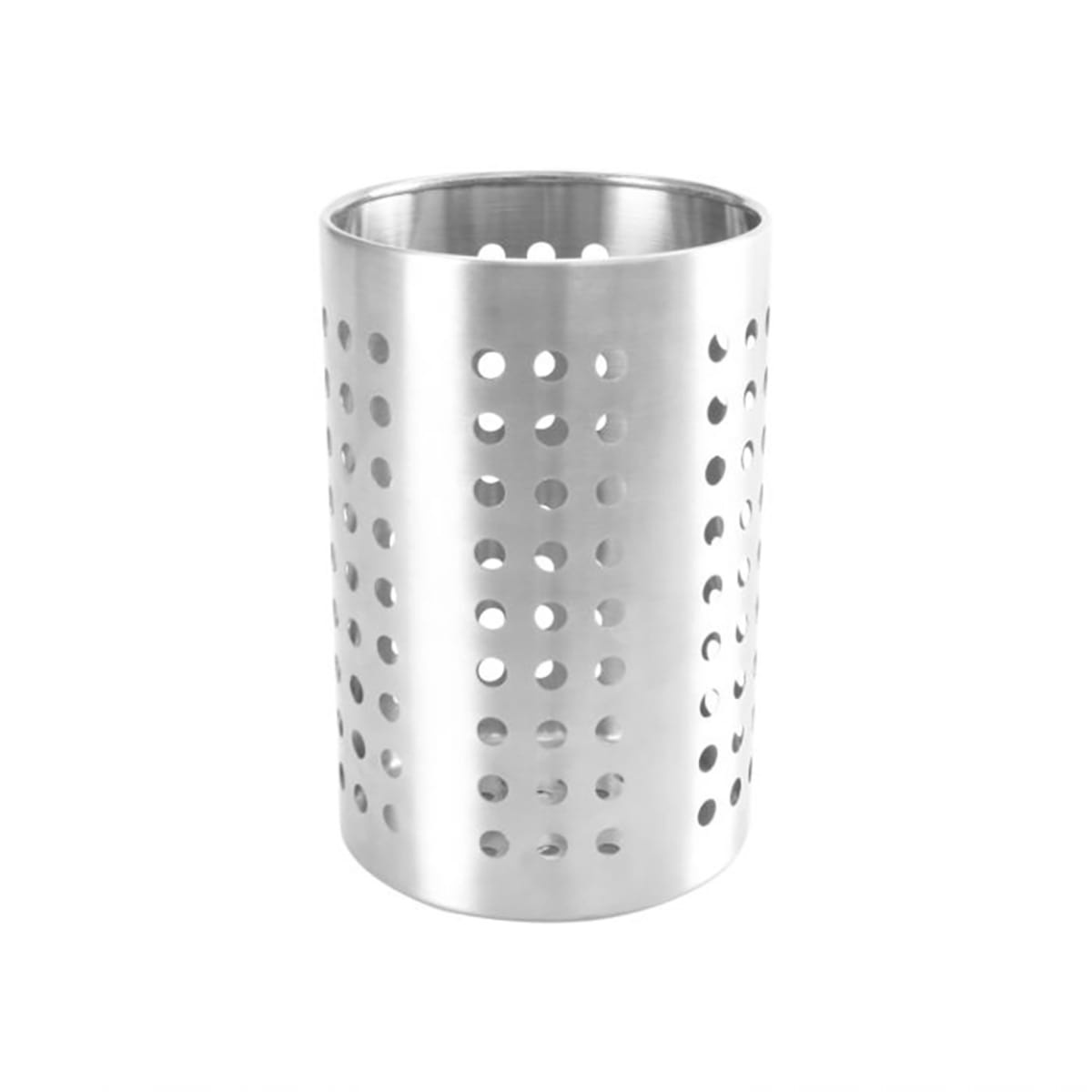 Thunder Group SLFC007 stainless steel perforated flatware cylinder with round holes on white background