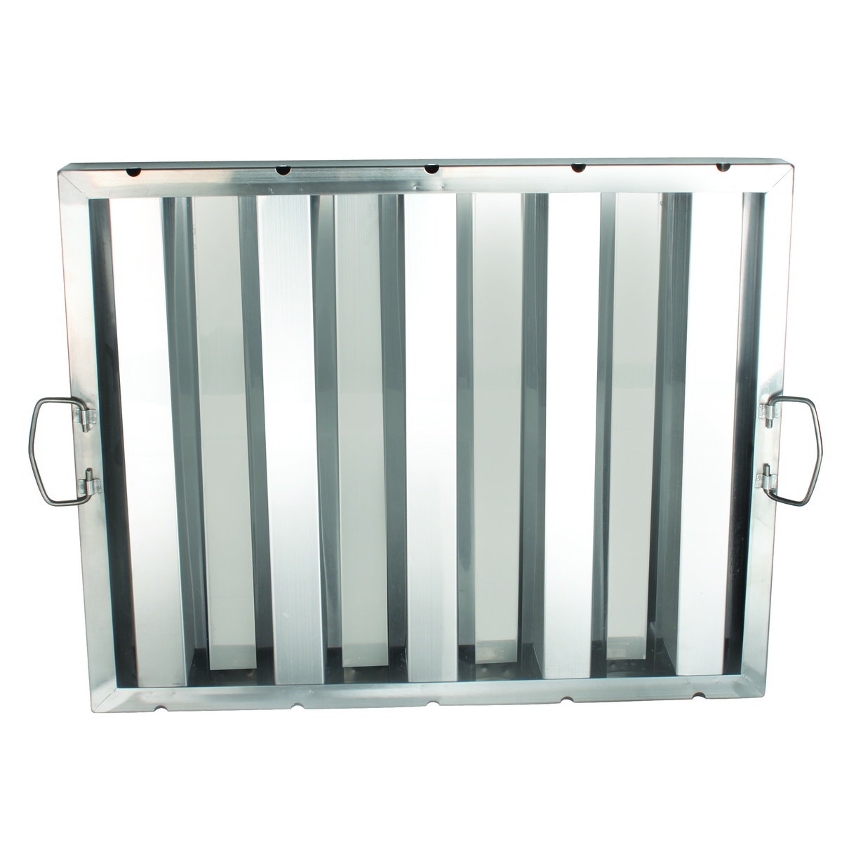 Thunder Group SLHF2016 stainless steel hood filter with drop handles, front view on white background