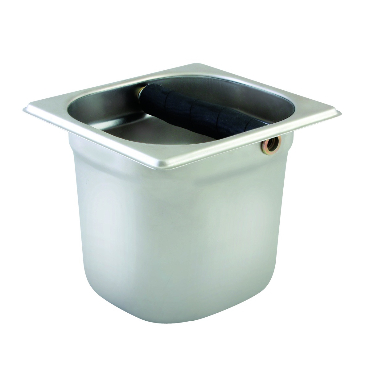 Thunder Group SLKB166 stainless steel knock box with rubber knock bar, 6-inch deep