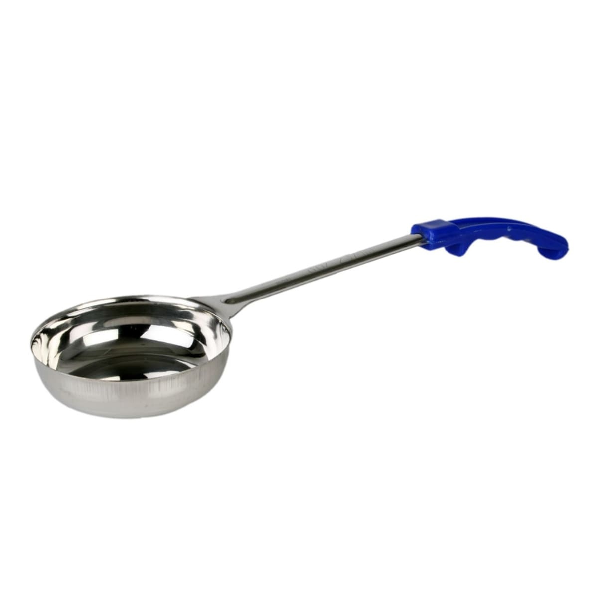 Thunder Group SLLD008A 8 oz solid portion spoon with stainless steel bowl and blue color-coded plastic handle