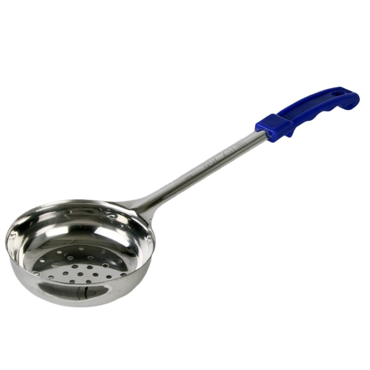 Thunder Group SLLD108PA 8 oz perforated portion controller with stainless steel bowl and blue plastic handle