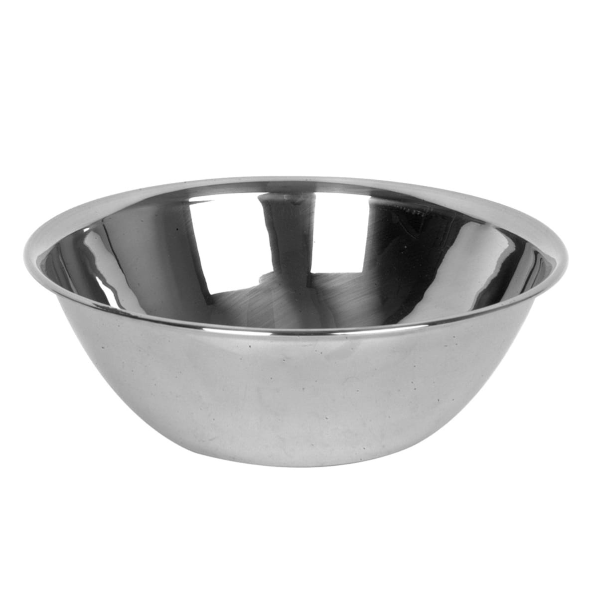 Thunder Group SLMB004 4 qt stainless steel mixing bowl with mirror finish, flat base, and curved lip
