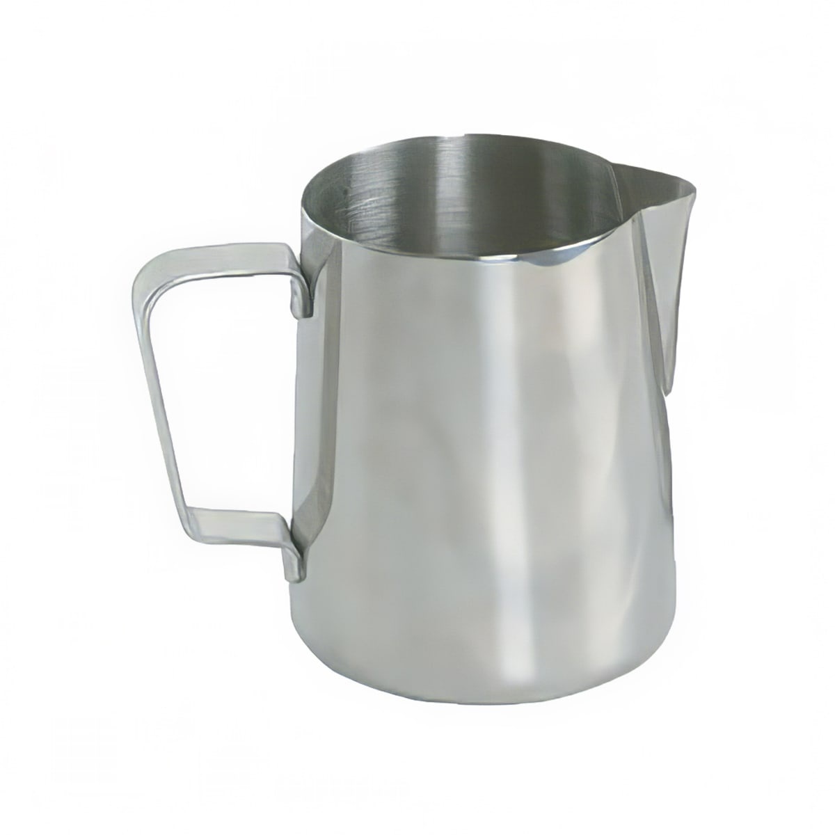 Thunder Group SLME033 33 oz mirrored stainless steel frothing pitcher with C-handle and tapered spout