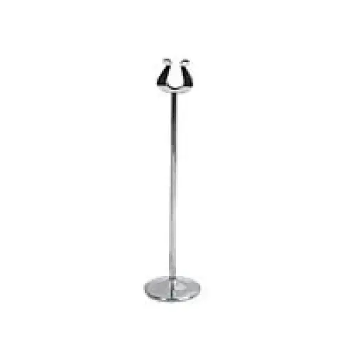Thunder Group SLMH012 12-inch stainless steel harp style table card stand with weighted round base