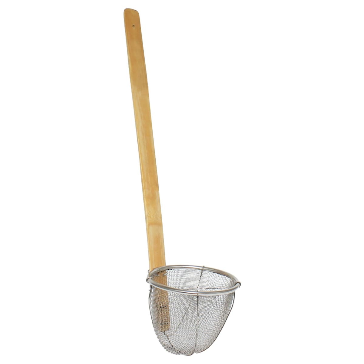 Thunder Group SLNS005 stainless steel mesh noodle skimmer with bamboo handle