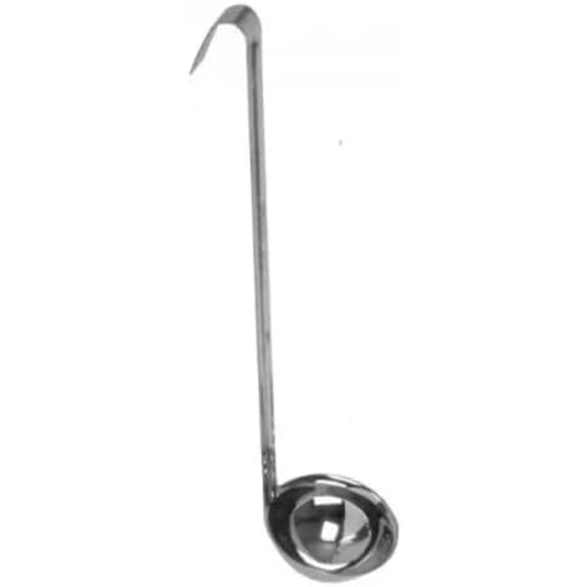 Thunder Group SLOL002 1 oz stainless steel ladle with hooked handle, full product view