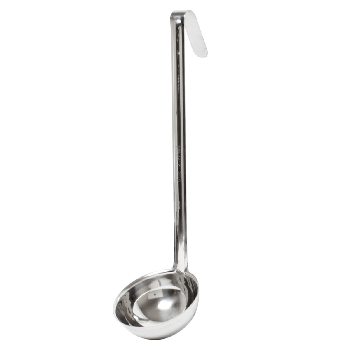 Thunder Group SLOL007 stainless steel ladle with hooked handle, side view