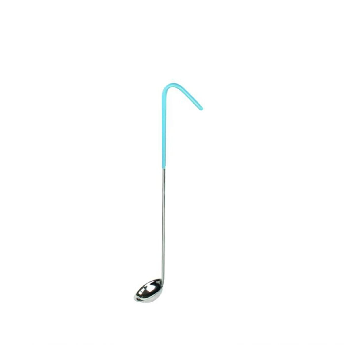 Thunder Group SLOL201 1/2 oz stainless steel serving ladle with teal vinyl handle