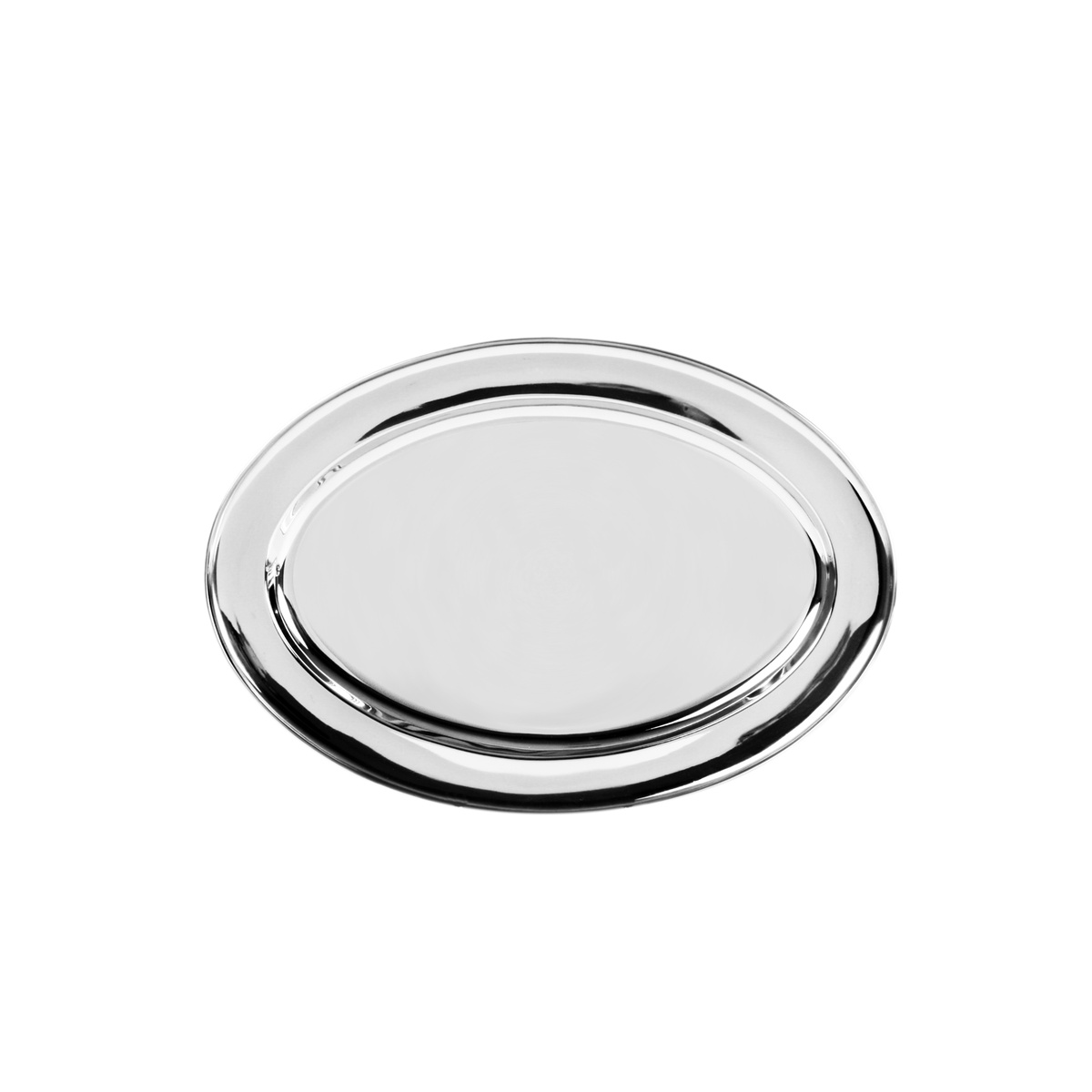 Thunder Group SLOP012 12-inch stainless steel oval serving platter with mirror finish