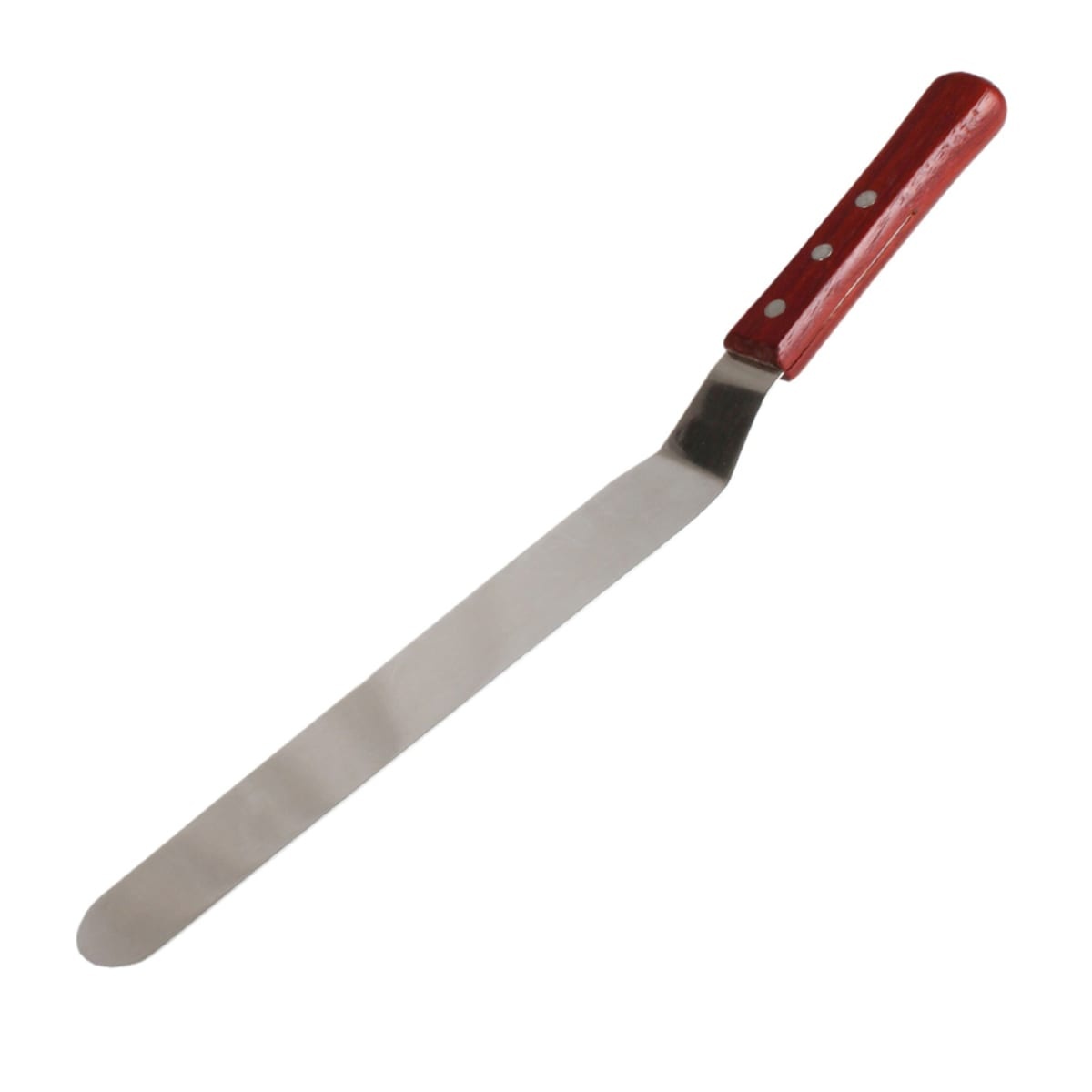 Thunder Group SLPSP010C 9-1/2 inch offset spatula with stainless steel blade and red-brown wood handle