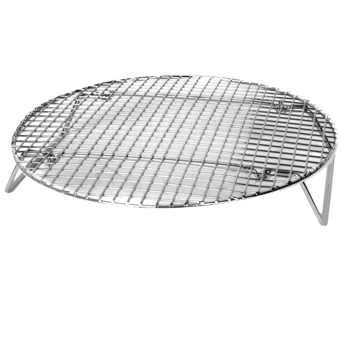 Thunder Group SLRACK1234 nickel-plated round steamer rack with elevated legs, 12-3/4 inch diameter