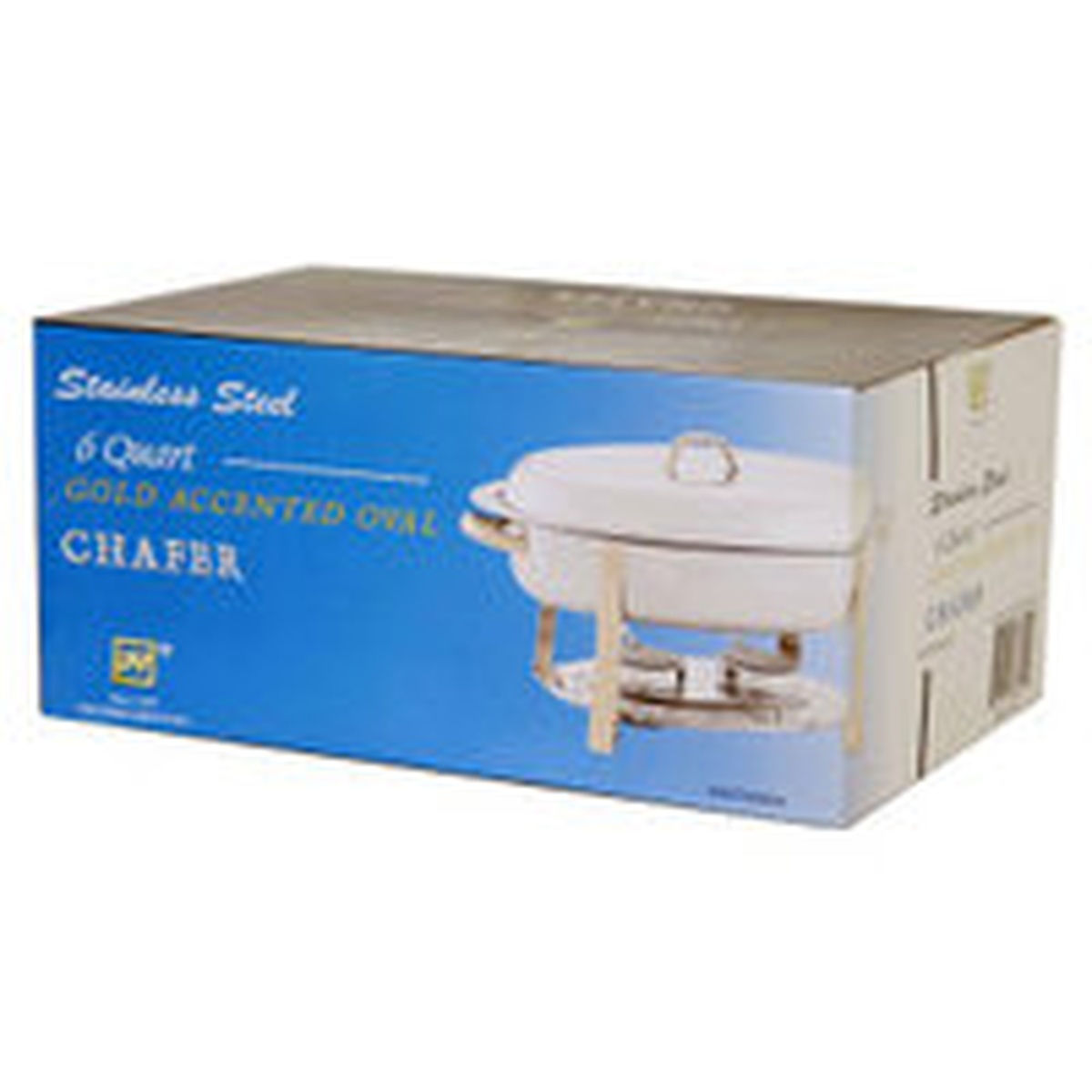 Thunder Group SLRCF0836GH 6 Quart Gold-Accented Oval Chafer product packaging box