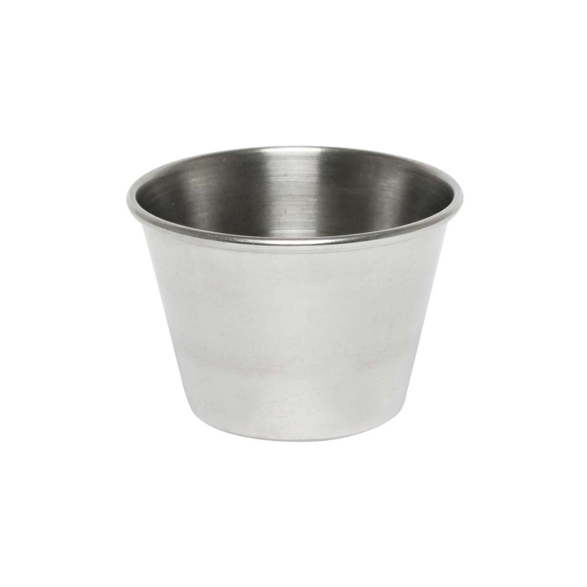 Thunder Group SLSA002 2.5 oz stainless steel sauce cup with mirror finish, shown on white background
