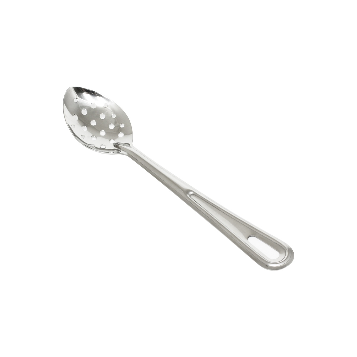 Thunder Group SLSBA113 11-inch perforated stainless steel basting spoon with flat handle and hanging hole