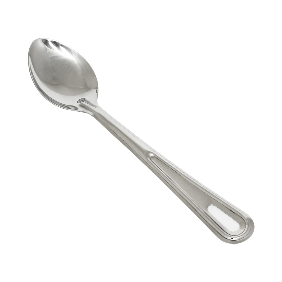Thunder Group SLSBA211 13-inch stainless steel solid basting spoon with flat handle and hanging slot