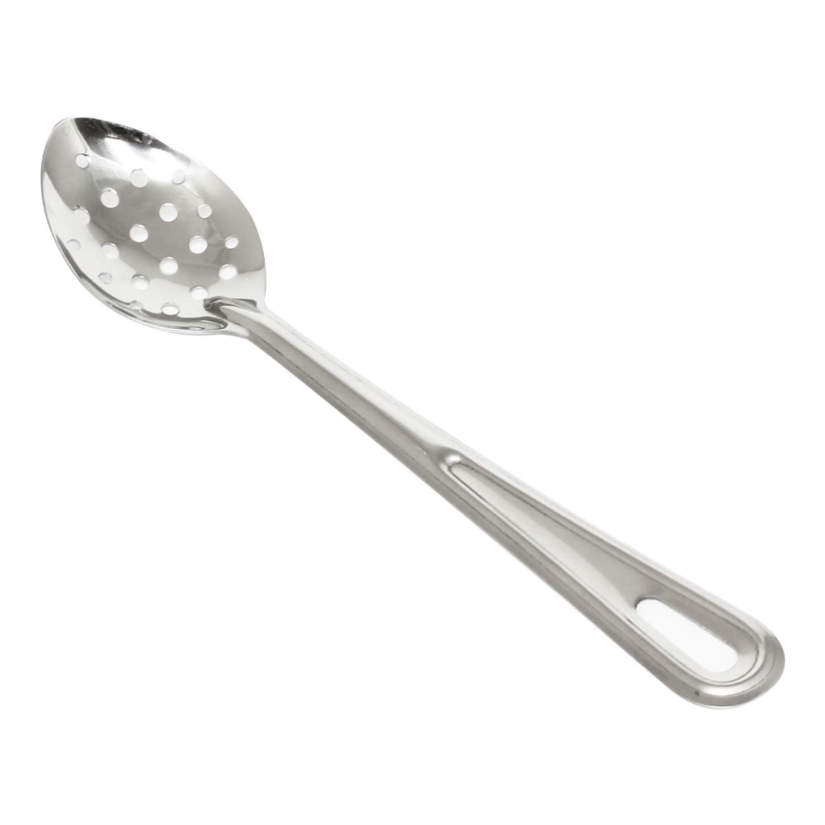 Thunder Group SLSBA213 13-inch stainless steel perforated basting spoon with flat handle and hanging hole