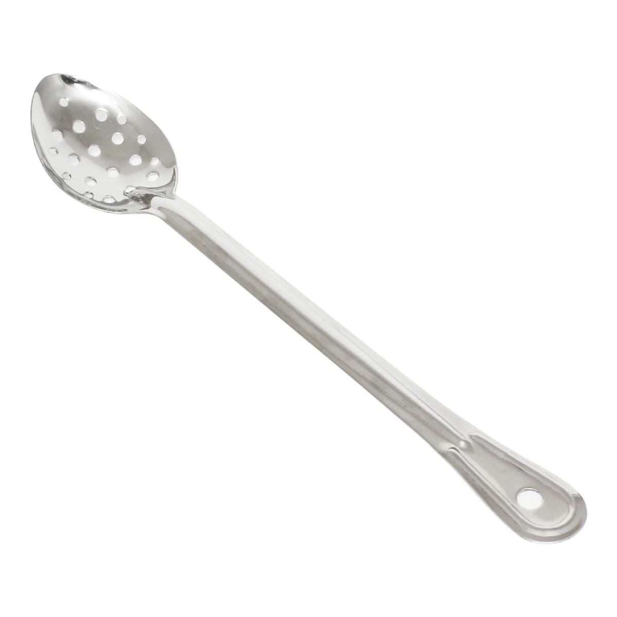 Thunder Group SLSBA313 15-inch perforated stainless steel basting spoon with flat handle and hanging hole