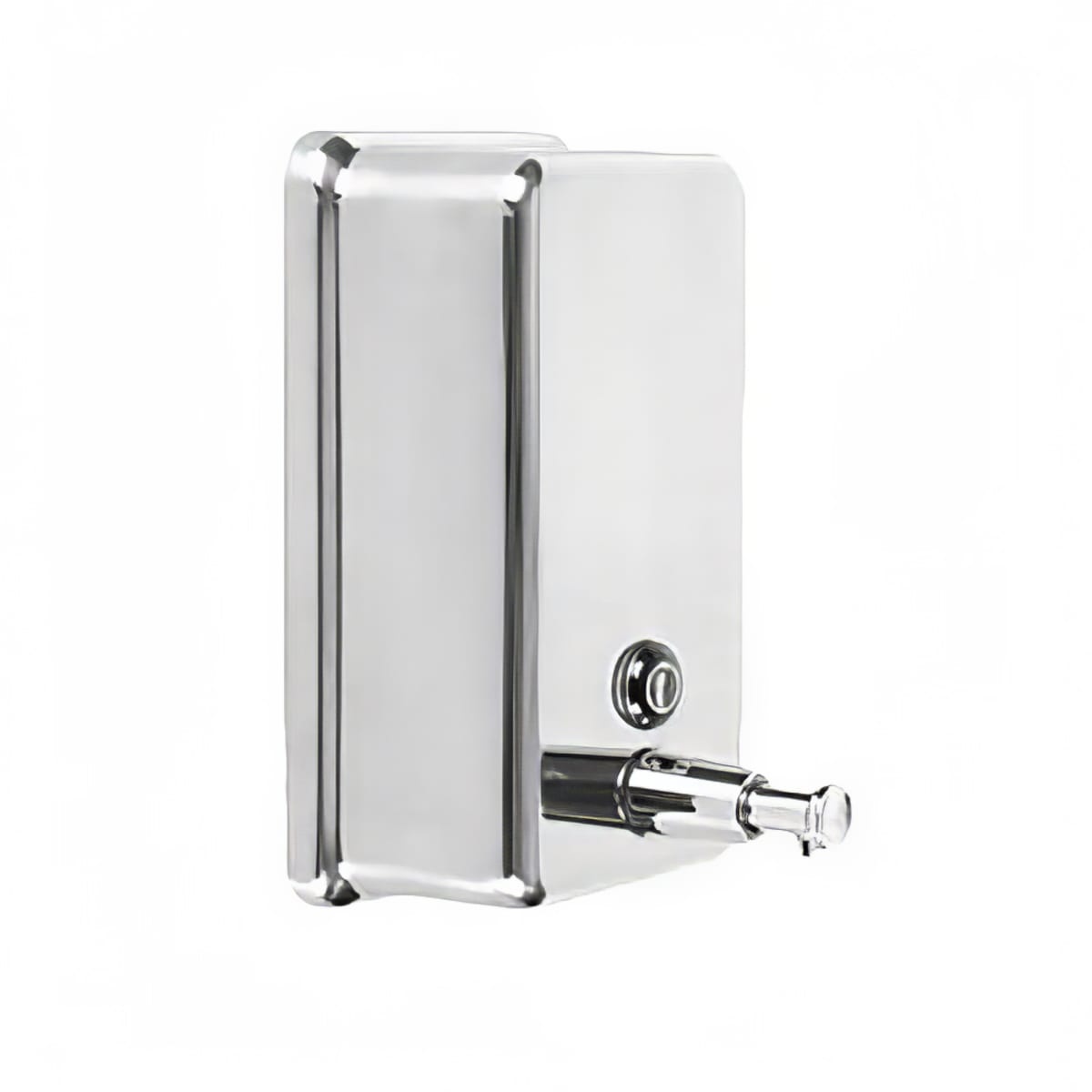 Thunder Group SLSD040V 40 oz vertical wall-mount stainless steel soap dispenser with push-button nozzle