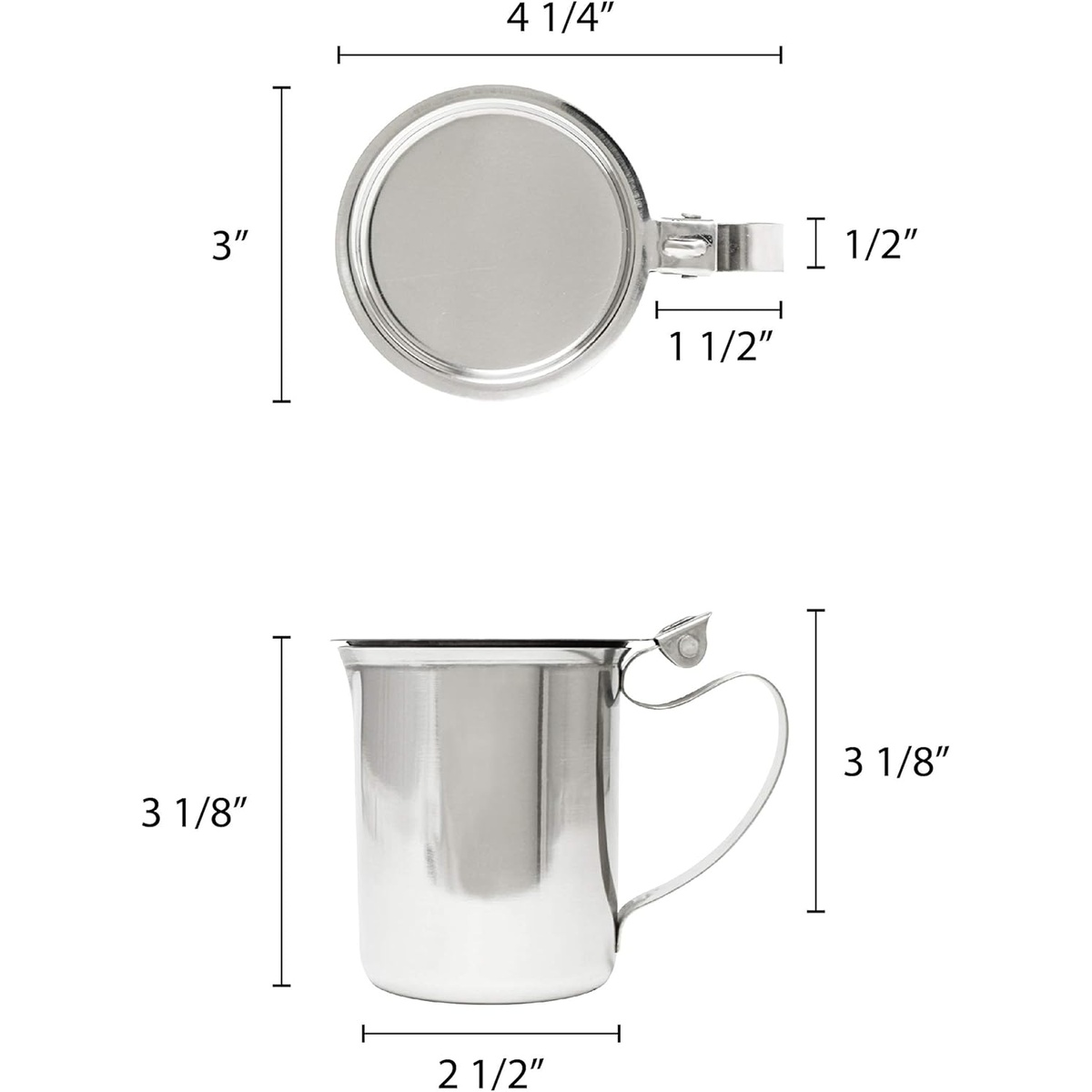 Thunder Group SLSR210 teapot dimension diagram: 4 1/4 inch width, 3 1/8 inch height, 2 1/2 inch base width