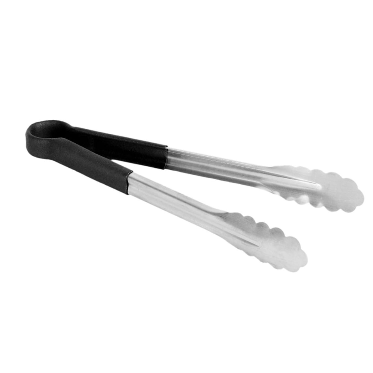 Thunder Group SLTG812K 12-inch stainless steel utility tongs with black nonslip handle