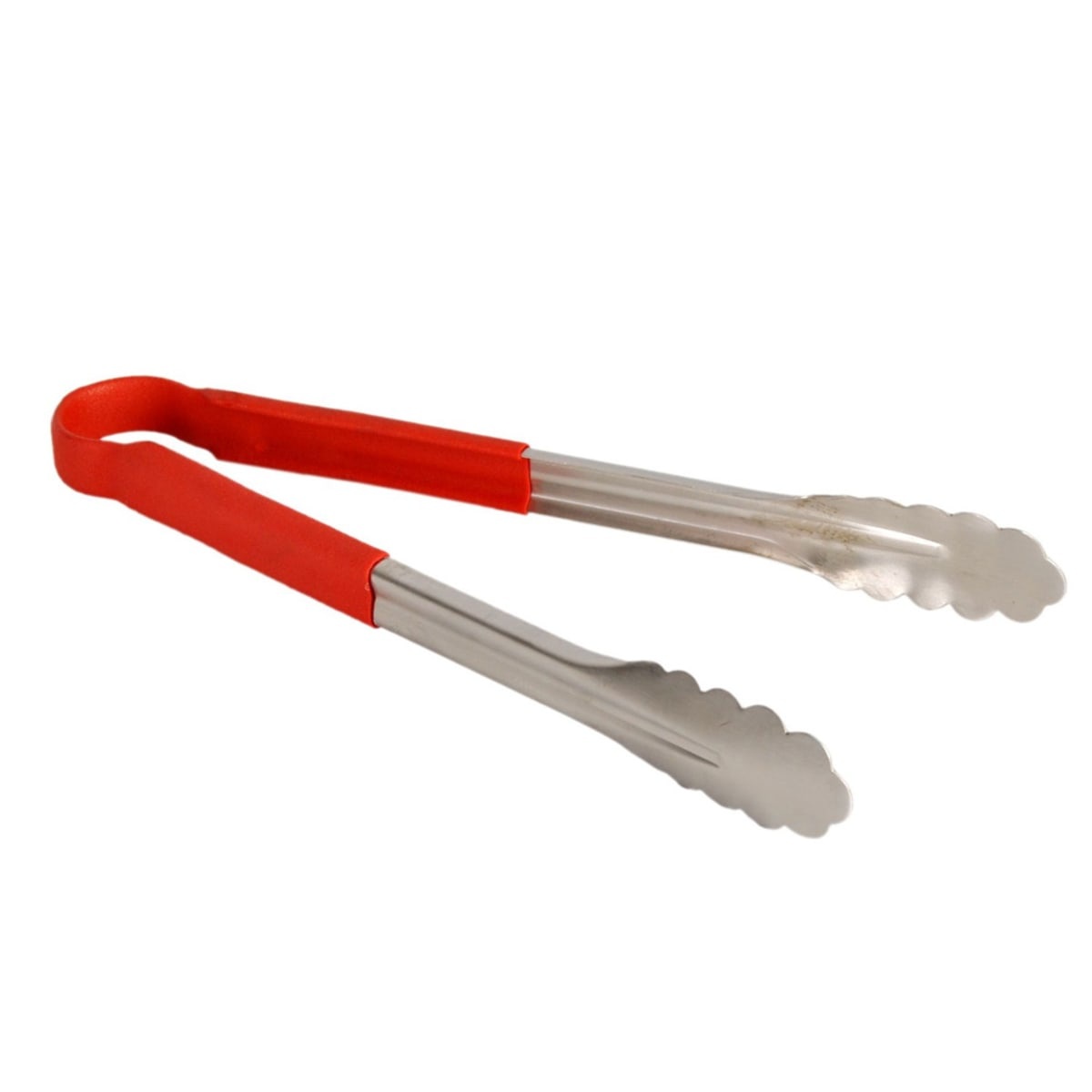 Thunder Group SLTG812R 12-inch stainless steel utility tongs with red nonslip handle