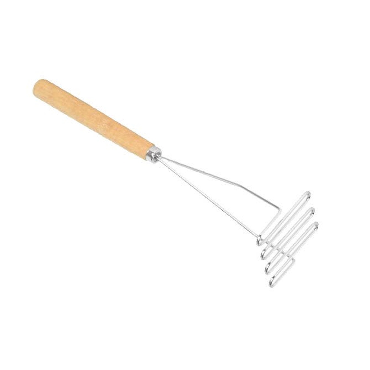 Thunder Group 24 inch stainless steel potato masher with wooden handle