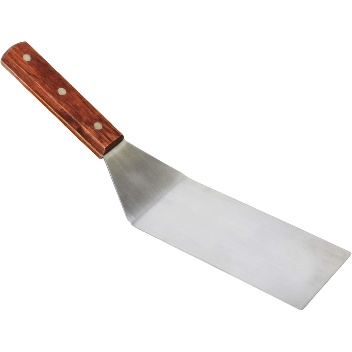 Thunder Group SLTWBT075 straight blade turner with rustic wood handle and satin-finish stainless steel blade