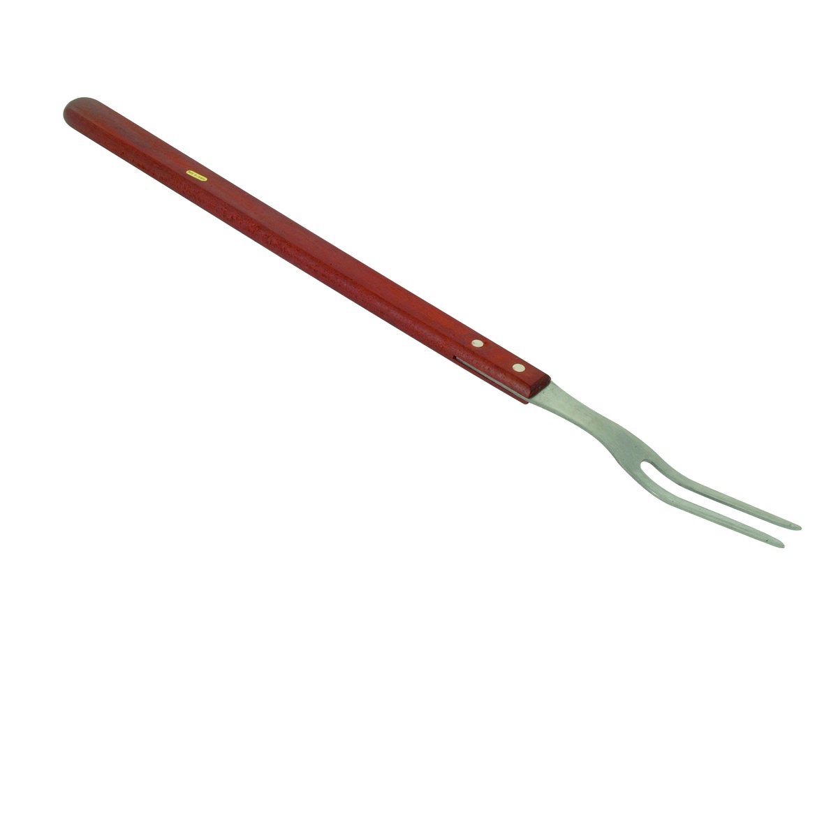 Thunder Group SLTWPF021 21-inch stainless steel 2-prong pot fork with riveted wooden handle
