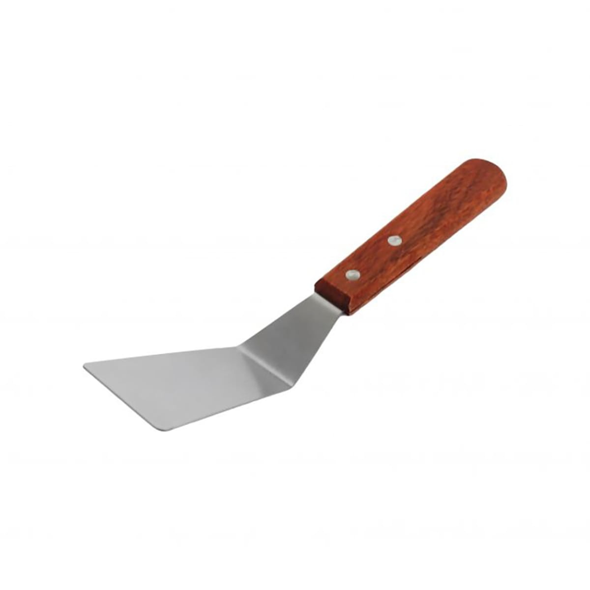 Thunder Group SLTWPS003 pizza server with stainless steel square blade and riveted brown wood handle