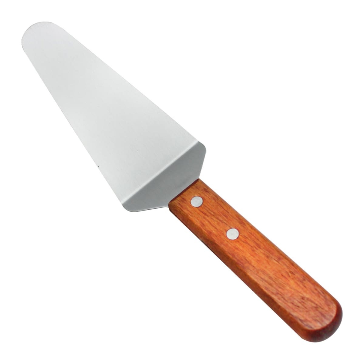 Thunder Group SLTWPS006 pizza server with triangular stainless steel blade and wood handle