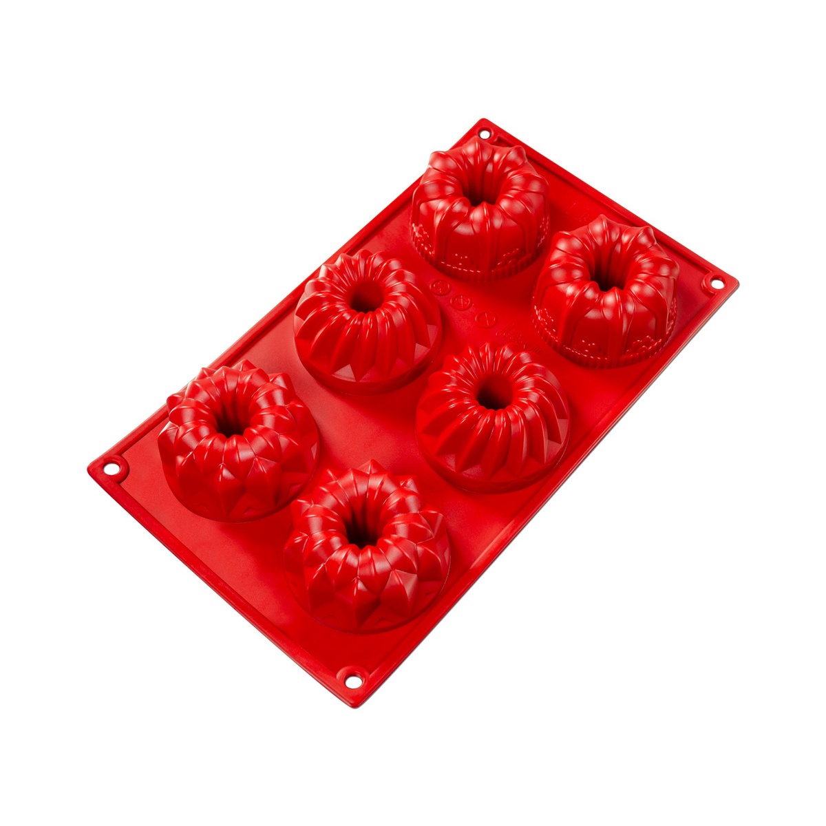 Fat Daddios SMF-061 pastry mold with six mini ring-shaped cavities