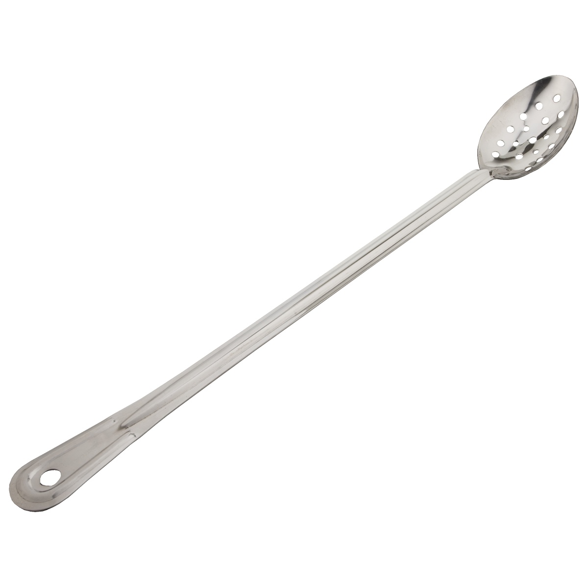 Libertyware SP21 21-inch perforated stainless steel basting spoon with mirror polished finish and hanging hole in handle