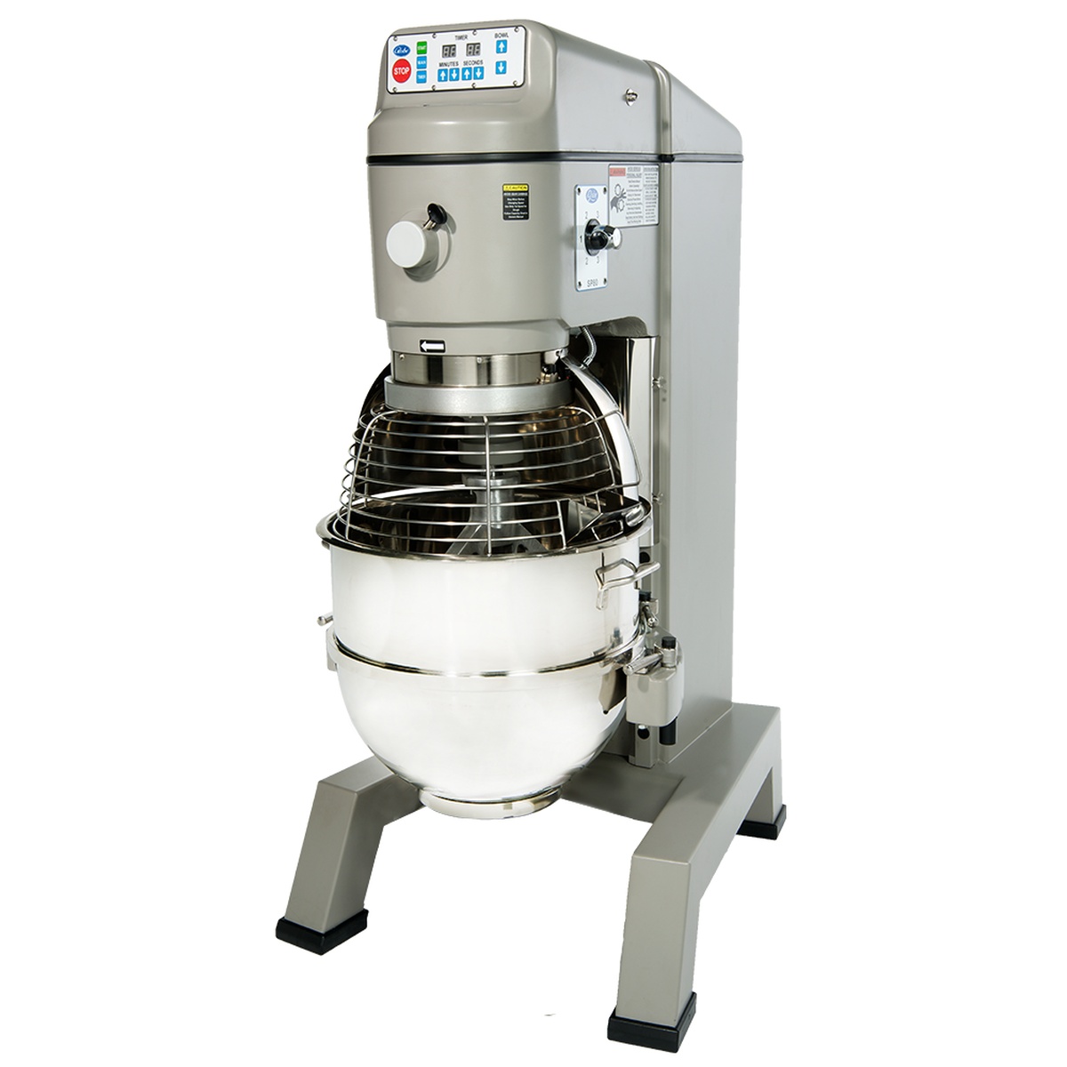 Globe SP80PL 80-quart planetary floor mixer with stainless steel bowl and bowl guard