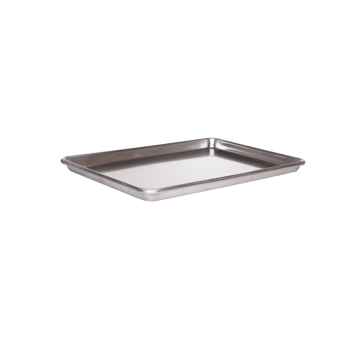 Libertyware SP913 quarter-size aluminum sheet pan, angled perspective view showing rolled edges and shallow depth