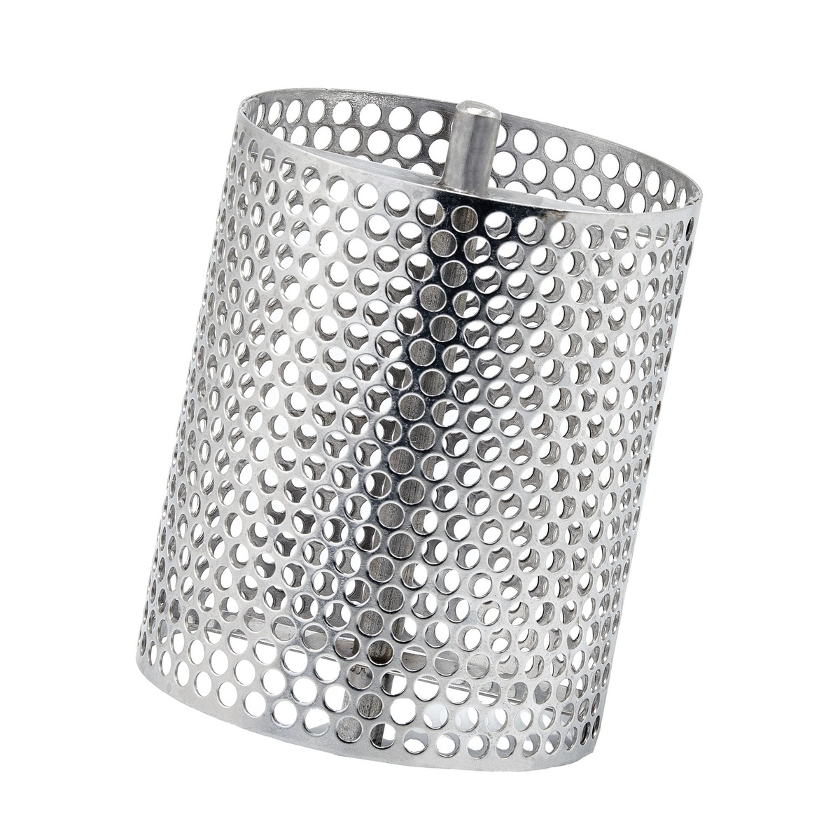 Close-up of the removable perforated stainless steel butter roller from the Winco SPBR-604