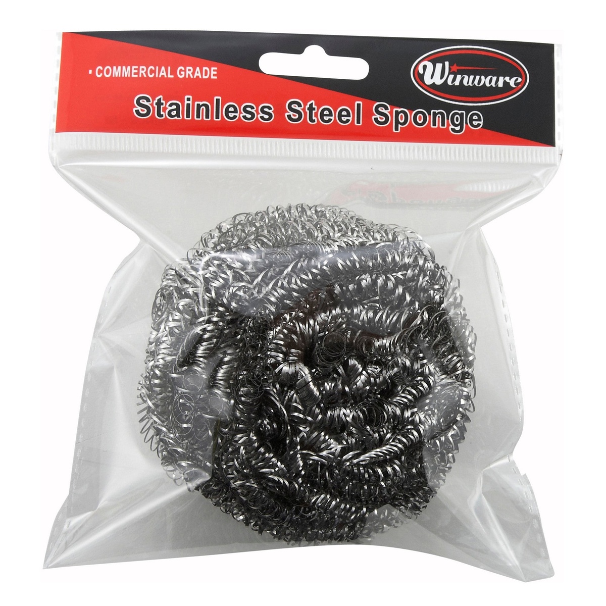 Winco SPG-50 stainless steel sponge in commercial grade retail packaging